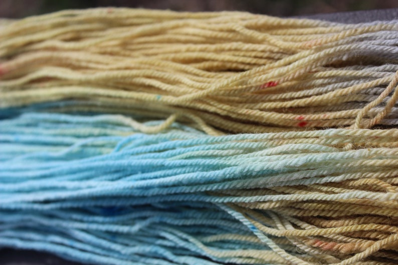 High Tide, Hand Dyed, Yarn, DK, Locally Sourced, Tunis, Merino, Tan, Gray, Blue, Red, 210 Yards image 7