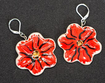 Boucles d oreilles "gentil coquelicot "