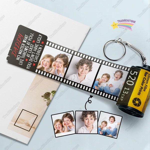 Personalized Photos Film Roll Keychain, Mothers Day Film Roll Keychain, Fathers Day Gift, Camera Film Roll For Family, Memorial Gift
