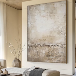 Beige Textured Wall Art  ,Wabi Sabi Canvas Oil Painting ,Beige Minimalist Mural Art,Tan Modern Texture Art ,Living Room Home Decor