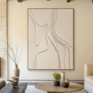 Beige 3D Texture Wall Art Beige Minimalist Painting Neutral Rustic Painting Wabi Sabi Wall Art Beige Textured Painting Modern Minimalist Art