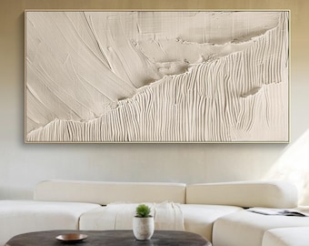 3D Beige Texture Wall Art, Beige Minimalist Painting ,Neutral Plaster Painting ,Wabi Sabi Wall Art ,Beige Texture Painting