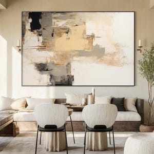 Art mural wabi-sabi, art mural abstrait beige marron, toile d'art abstrait beige marron, peinture minimaliste, texture 3D, art mural, art dans les tons de terre