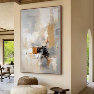 Modern Abstract Textured Painting with Wabi-Sabi Style for Living Room, Large Wall Art, Original Textured Art, Minimalist Home Office Decor