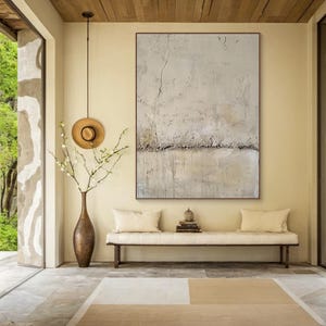 Minimalist Neutral Textured Wall Art  Wabi Sabi Large Abstract Canvas Painting Beige  Modern Art   Living Room Decor 3d Textured Canvas Art