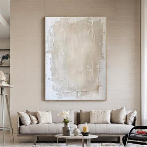 Beige Abstract Wall Art Wabi-Sabi Wall Art Neutral Beige Texture Painting Large Beige Abstract Painting on Canvas Beige Texture Wall Art