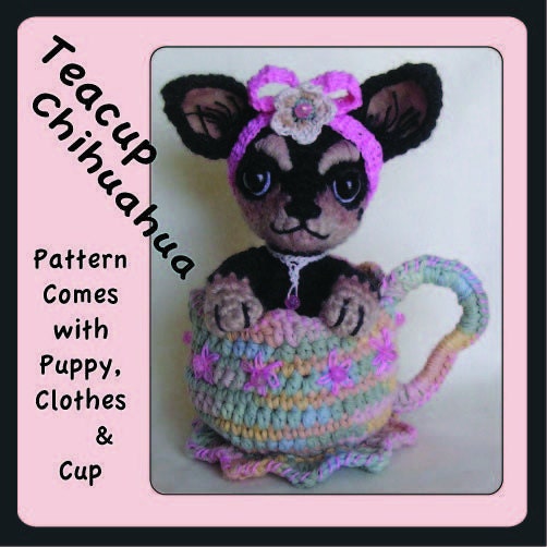 Digital PDF Crochet Pattern for TEACUP CHIHUAHUA Includes Etsy
