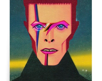 Alien Ziggy Stardust David Bowie 12" x 12" Enhanced Matte Art Print, FREE SHIPPING