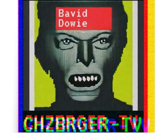 Pixel Bavid Dowie Chzbrger TV, David Bowie 12" x 12" Enhanced Matte Art Print, FREE SHIPPING