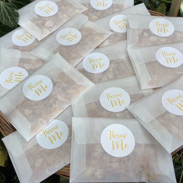 100 x Biodegradable Confetti Bags - Real Flower Confetti - Dainty marigold Petals - D.I.Y - you fill packets