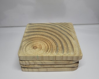 wooden drink coasters 4 piece