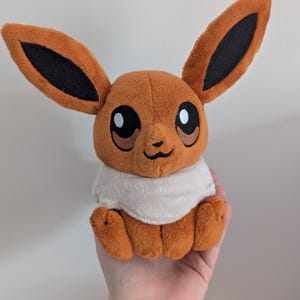 Handmade 8&quot; Sitting Eevee Plushie