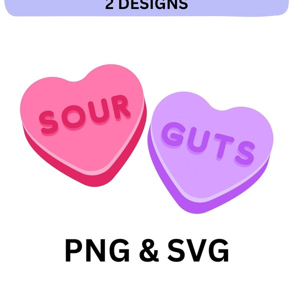 Guts Sour Olivia Rodrigo tshirt design SVG PNG Digital downloads heart candy