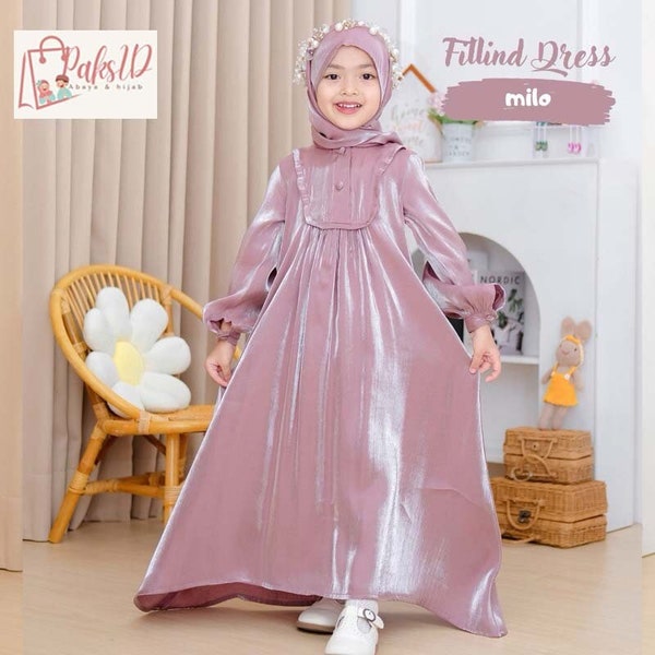 Abaya Fillind Shimmer Premium, Abaya musulmane pour bébé fille, Vêtements islamiques, Abaya musulmane, Tenue de prière pour enfants, Mode modeste fille PS01