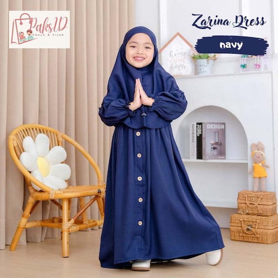 Hijab Kidsform Maxi Dress Abaya Zarina Children Hijab Set, Baby Girl Abaya  Muslim Dress