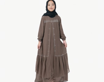 Abaya Ceruty - Poupée musulmane Gamis, Robe musulmane Abaya pour bébé fille, Vêtements islamiques, Abaya musulmane, Tenue de prière pour enfants, Mode modeste fille PS09