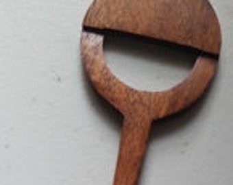 Hair Stick, Teak wood, Half Moon, Light Brown 7.5"