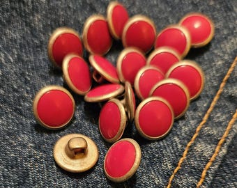 9 botones vintage estilo occidental, rojos, redondos de 13 mm, vástago, suministros de costura y acolchado