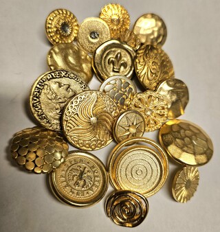 12 Bottoni Metallici Vintage Britannici - Oro 18 Mm, In Lega Di Zinco, Per Cucito E Fai Da Te, Abbigliamento E Scrapbooking