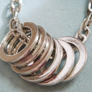 6 ~ Large Flat Silver ~ 1&quot; Round ~ Closed Links ~ Jewelry Craft Components ~ Rings