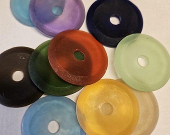 7 Donas de Resina, Surtido Colorido, Colgante (55 mm), Material para Manualidades, Cuenta Focal