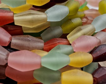 Cuentas bicono de resina, surtido arcoíris, acabado mate, 12 unidades