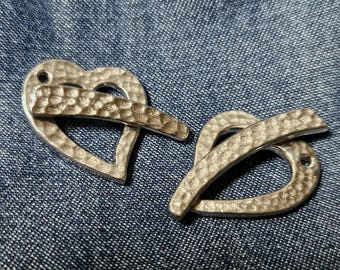 Cierre de corazón de plata, con palanca, 2 piezas, ideal para San Valentín