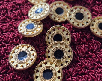 Botones dorados vintage, 7 piezas, para chaqueta o cárdigan, de diseño, con cierre de botón, 23 mm, 1 pulgada