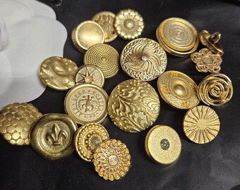 フォルナセッティ＃5ピエロボタン磁器製70年代ボタンゴールド QJH 10Pcs Gold Vintage Antique Crown Metal Button Set for