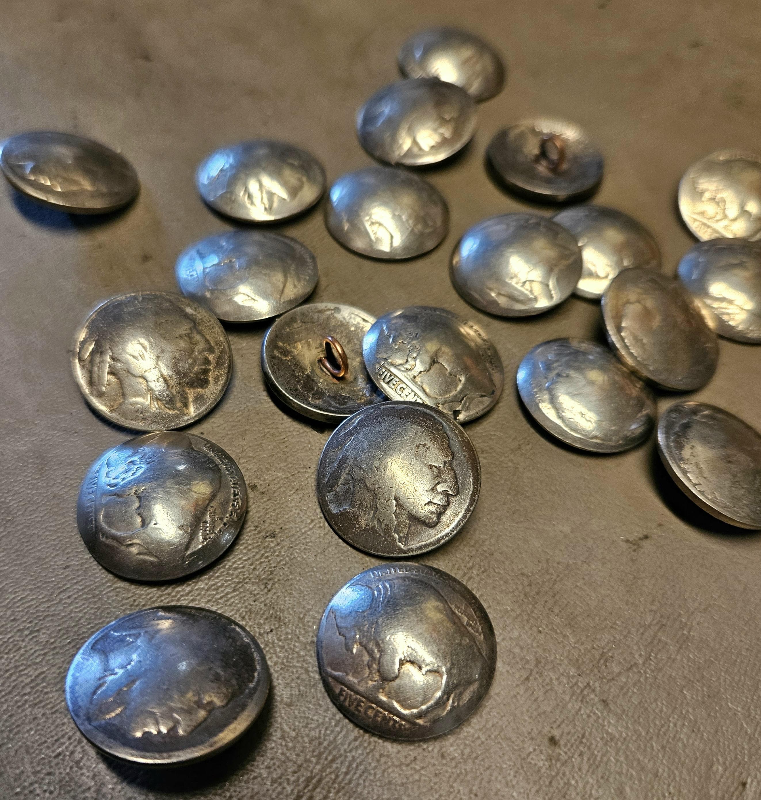 American Vintage Buffalo Nickel Silver Buttons With Shank - Etsy