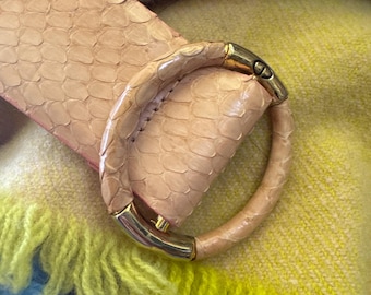 Christian Dior Leather and Python elasticized Belt vintage early 80’s Vintage Christian Dior Snakeskin Belt, Brown Genuine  main image 3