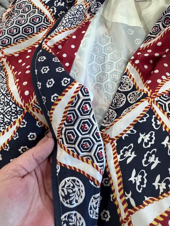 Vintage Silk Patchwork Bomber Jacket Oversized XL… - image 3