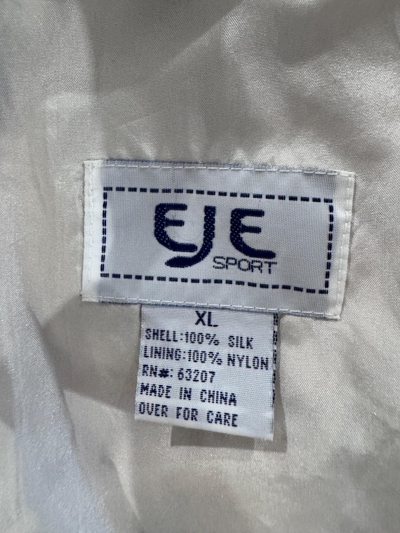 Vintage Silk Patchwork Bomber Jacket Oversized XL… - image 2