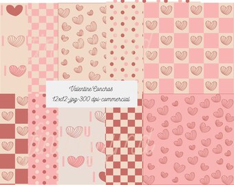 Valentine Concha  - seamless digital patterns - boho color combo - Mexican