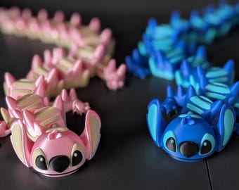 Stitch Inspired Flexi Snake Toy Fidget - Multiple Colours Available