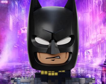 LEGO Batman Helmet Stand - Brick inspired design to display your LEGO Helmet
