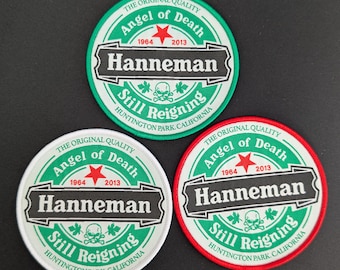 Hanneman Tribute Slayer patch - Still Reigning Heineken style