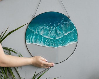 Sea Wave Suncatcher Acrylic Art Window Sculpture Hanging Art Family Gifts Décor