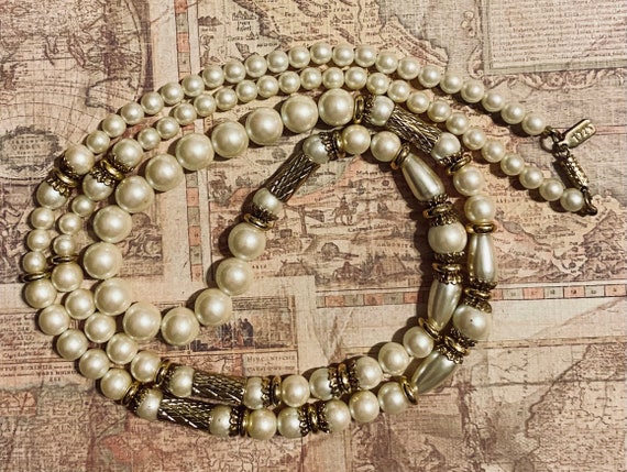 1928 Brand Faux Pearl Necklace/ 36 inches - image 1