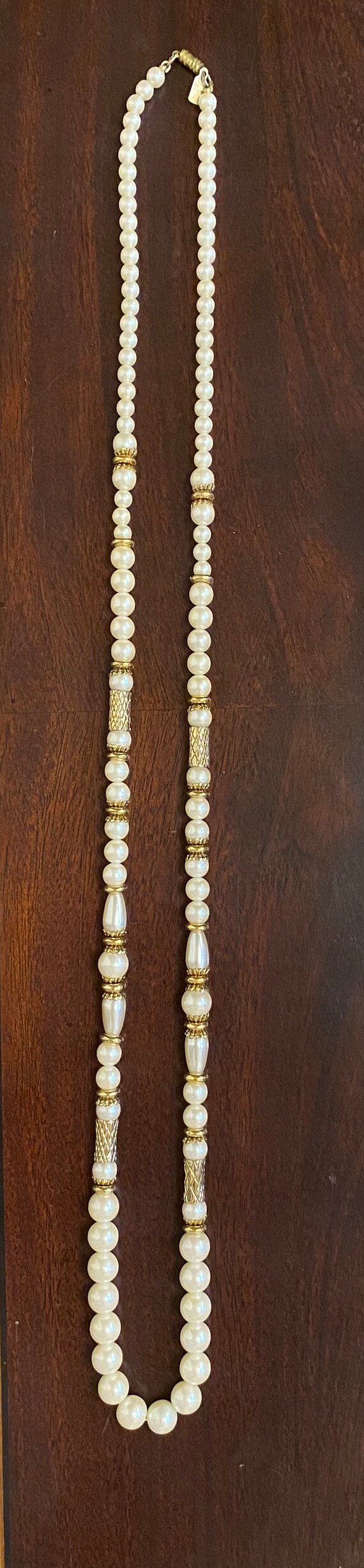 1928 Brand Faux Pearl Necklace/ 36 inches - image 3