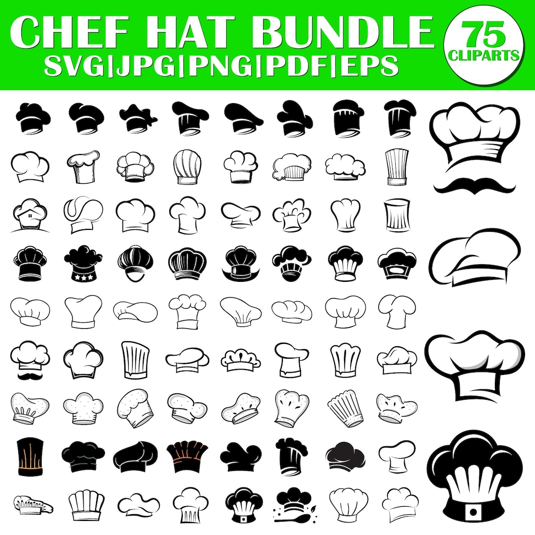 Chef Hat T Shirts SVG, Chef Hat Clipart, Kitchen Chef Svg, Cook Hat Svg ...