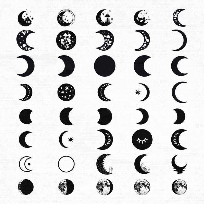 Moon Svg Bundles, Celestial Moon Svg, Moon Bundles,, Moon Cut Files ...