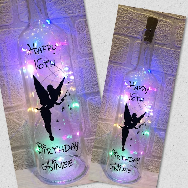 Birthday Gift For Her Personalised Light Up Bottle Birthday Gift 13th 16th 18th 21st 30th 40th 50th 60th Mum Daughter Sister Friend
