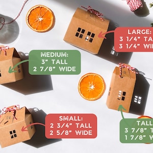 Advent Calendar Village Houses, Set of 24 House Shaped Gift Boxes, Christmas Countdown Calendar, Numbered Gift Tags Family Holiday Gift Set image 7