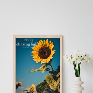 2021 Sunflower No 002, Floral Wall Art, Home Décor, Botanical Art, Moody Florals, Floral Photography, Flower Photography, Sunflowers image 2