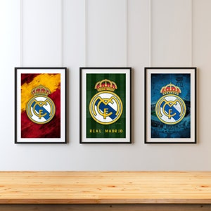 6 Real Madrid Digital Prints | Real Madrid Posters | Football Posters | Soccer Posters | Real Madrid Art | Champions League | Soccer Gift