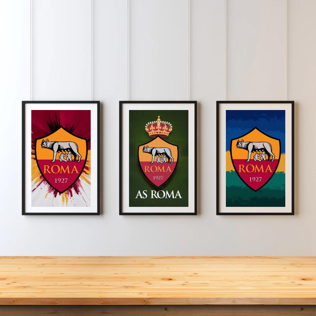 Fanion AS Roma - Club De Football Italien - Rouge Et Jaune - Avant 2000 - Très Bon état