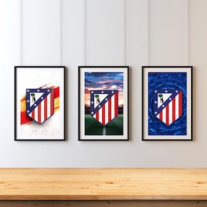 8 Atlético Madrid Digital Prints | Atlético Madrid Posters | Football Posters | Soccer Posters | Champions League |  Atletico | Soccer Gift