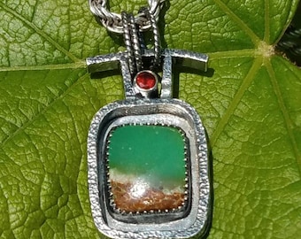 Sterling Silver and Chrysoprase pendant