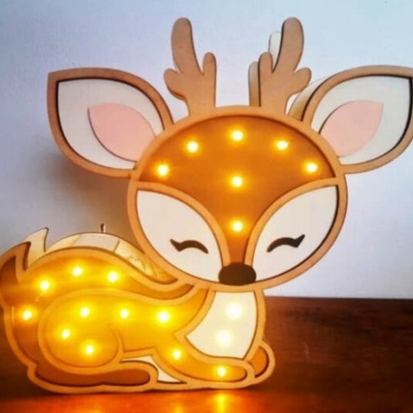 Deer lamp cdr and dxf vector laser cut